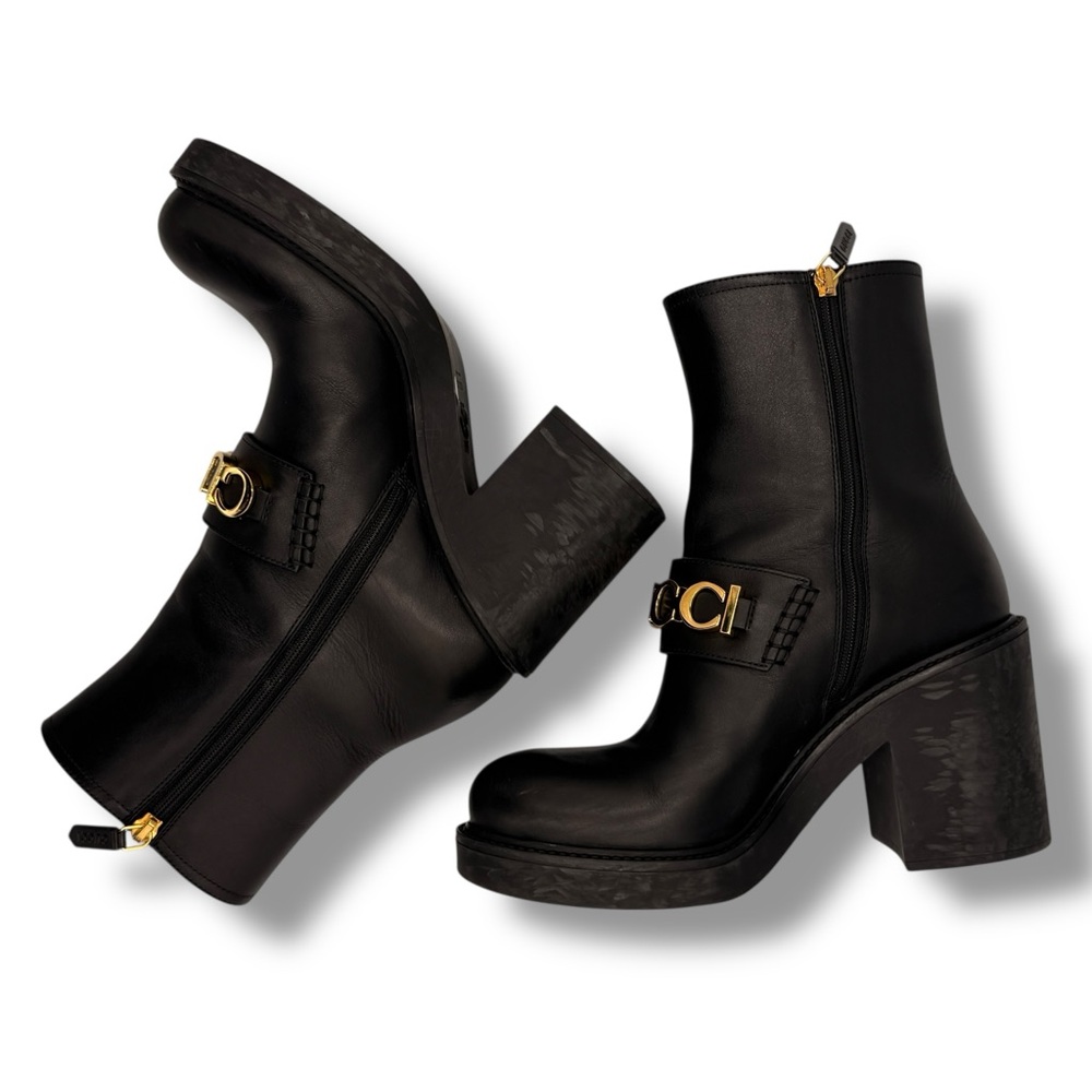 Gucci Logo Ankle Boots Black Leather – EU 37 - Picture 9 of 16